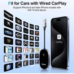 Wireless CarPlay Adapter 2025 Plug and Play Car Play iPhone Multi-User